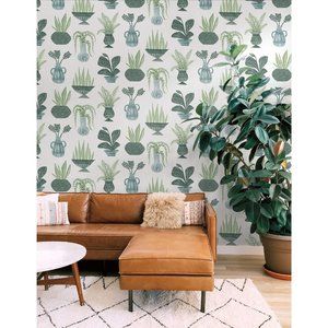 York Premium Peel and Stick Wallpaper in Green Plant Party Washable NWT+NWOT